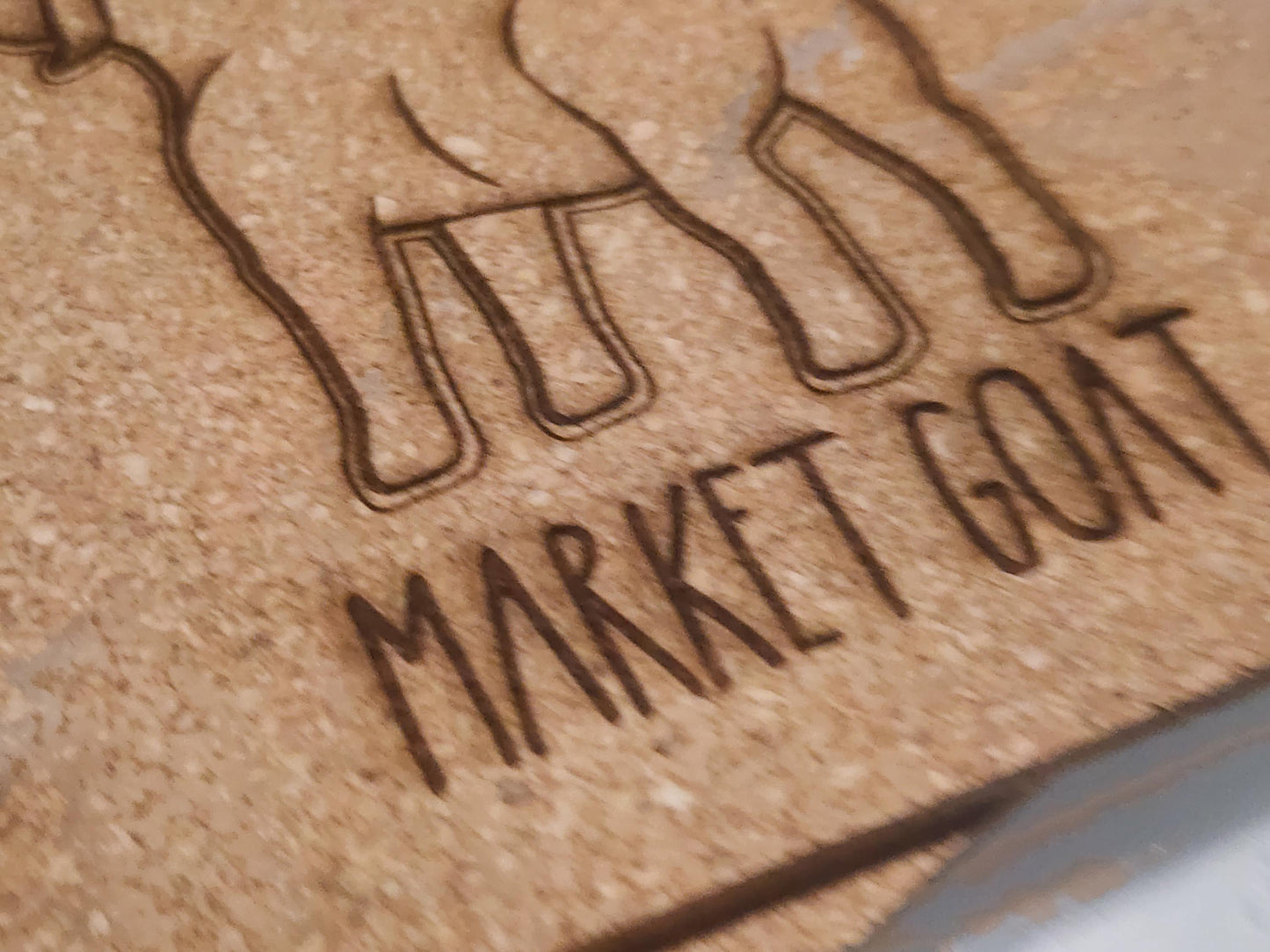 Market goat, buyer's gift, cork coasters, set of 4, same designs. Thank you gift, livestock