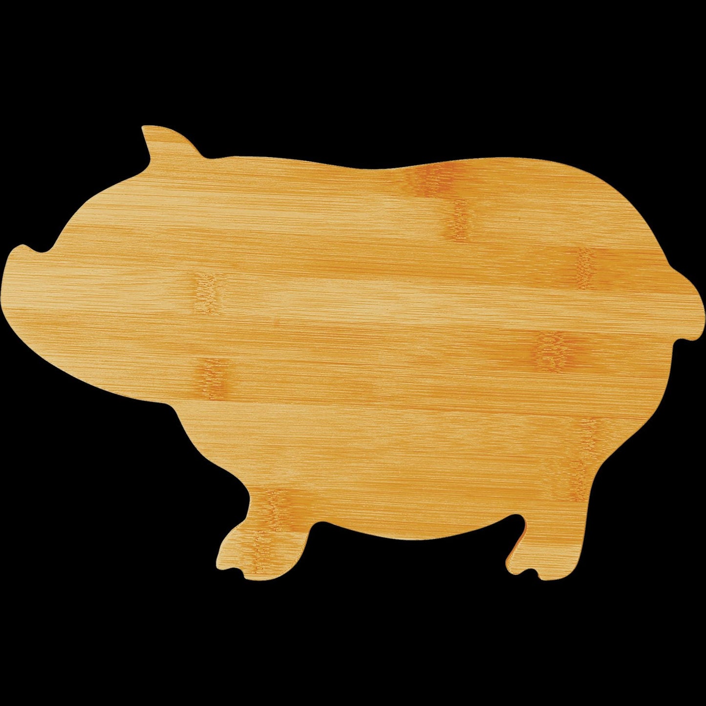 Pig Shaped Bamboo Cutting Board - Custom Engraved Gift - "Thank You for Purchasing My Market Pig" Buyer Gift, Farmhouse, Homestead Kitchen