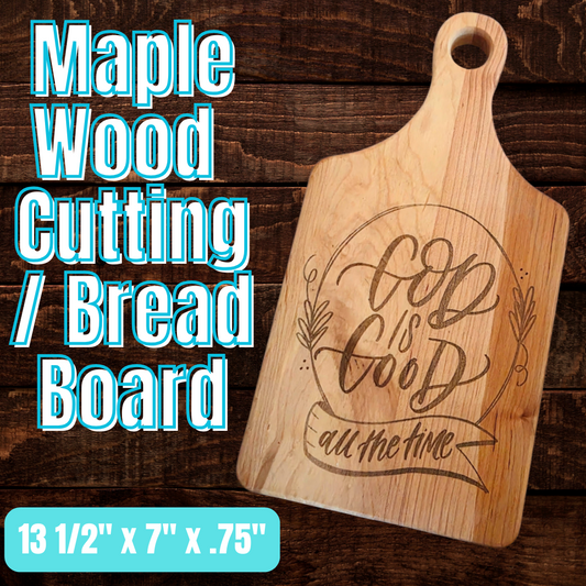 God is Good Cutting Board | Maple Paddle Bread Board | Christian Farmhouse Kitchen Decor