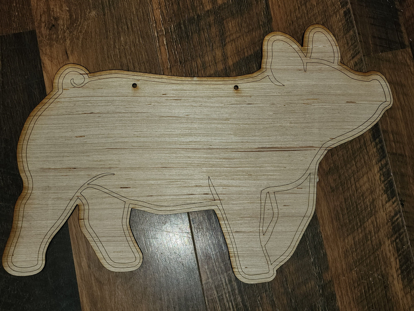 Pig Stall Sign Blank | Ears Up Hog Cutout | Yorkshire, Blue Butt, Hampshire, Berkshire 4H & FFA Livestock Show DIY Pig Sign Wood Swine Blank