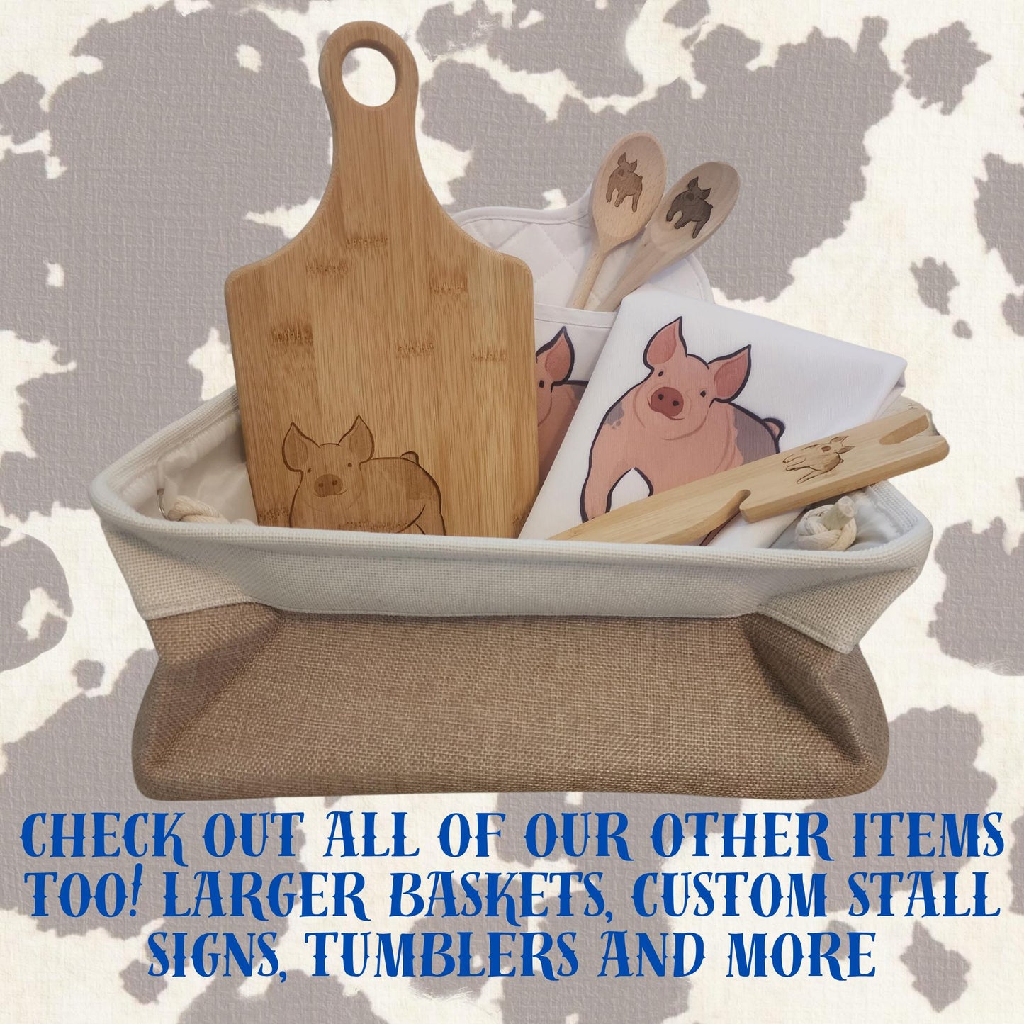 Pre-Made Buyer’s Gift Basket - Small | 4H & FFA Livestock Auction Thank You Gift | Custom Animal Design