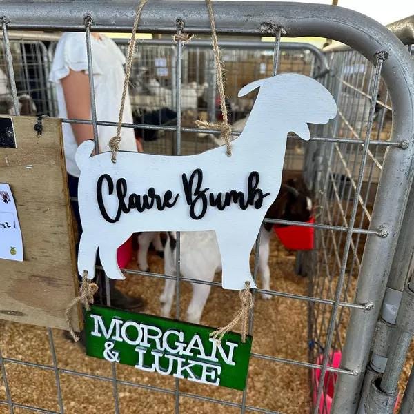 Livestock Stall Sign with Chalkboard Base