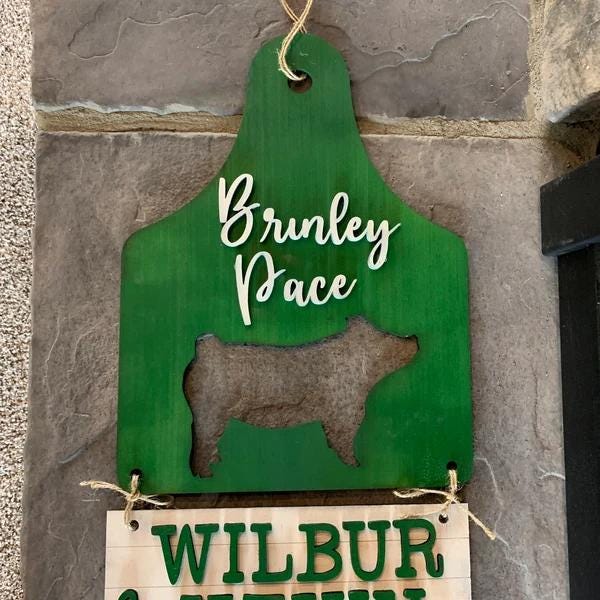 Livestock Stall Sign with Chalkboard Base, 4H FFA, steer stall sign, custom name, lamb sign, market pig stall sign, county fair, market goat