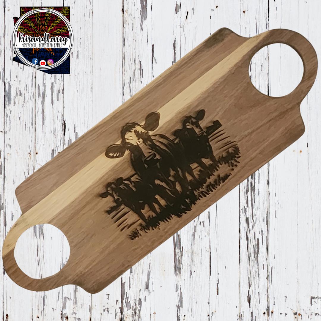 Cow, dairy cow, farm, Acacia Wood Cutting Board, serving platter
