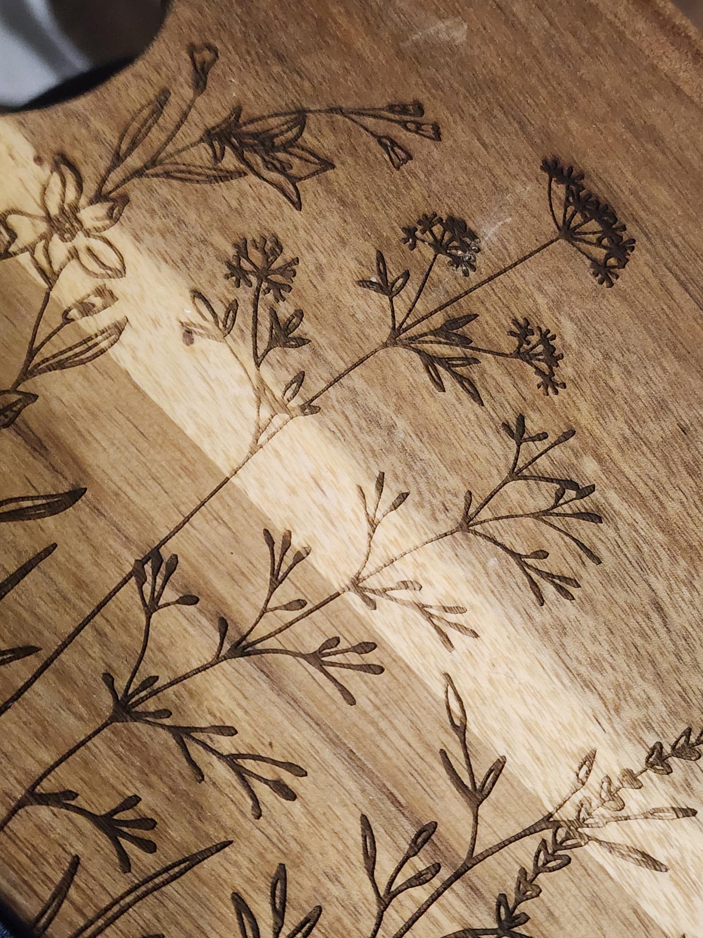 WildFlowers Acacia Cutting Board, farmhouse, charcuterie