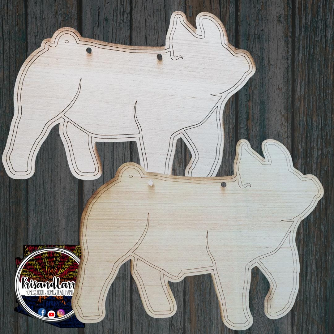 Driving Pig Wood Stall Sign Blank | Barrow or Gilt | Yorkshire, Blue Butt, Hampshire, Berkshire | 4H & FFA Livestock Show DIY Pig Sign