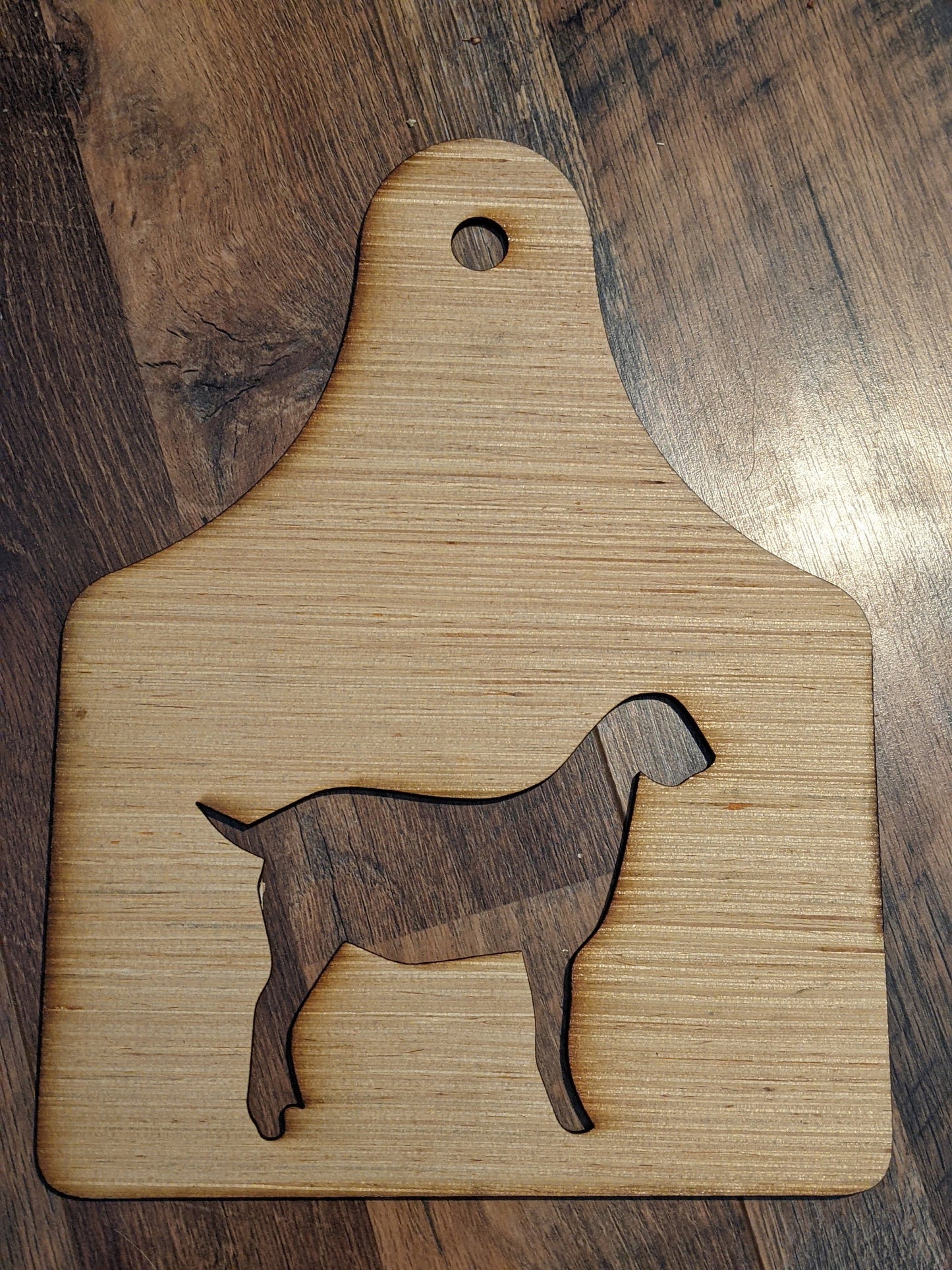 Dairy Goat Wood Ear Tag shaped Stall Blank, Cutout show goat, Sign, livestock