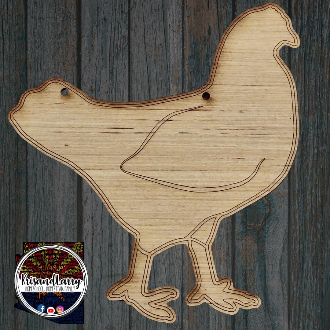 Chicken Cage Sign Blank | Hen or Rooster Wood Stall Cutout | DIY Livestock Show Sign for 4H & FFA | Market Chicken Shape | Farm Animal Decor