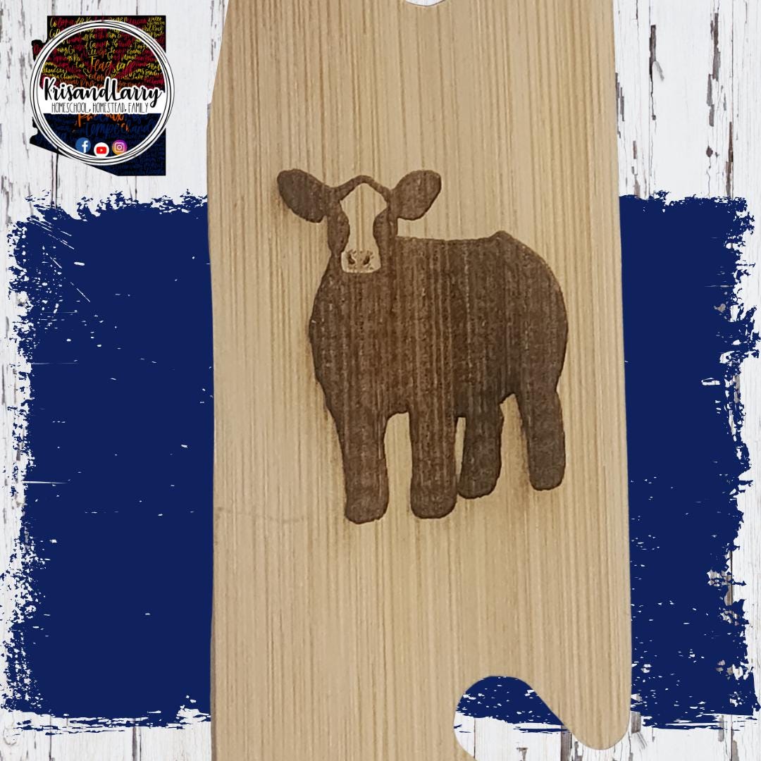 Oven Rack Pull - 4-H FFA Buyer Gift – Laser-Etched Bamboo Oven Rack Pull – Livestock Animal Design – Auction Thank You – Market Project Gift
