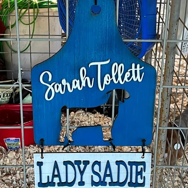 Livestock Stall Sign with Chalkboard Base