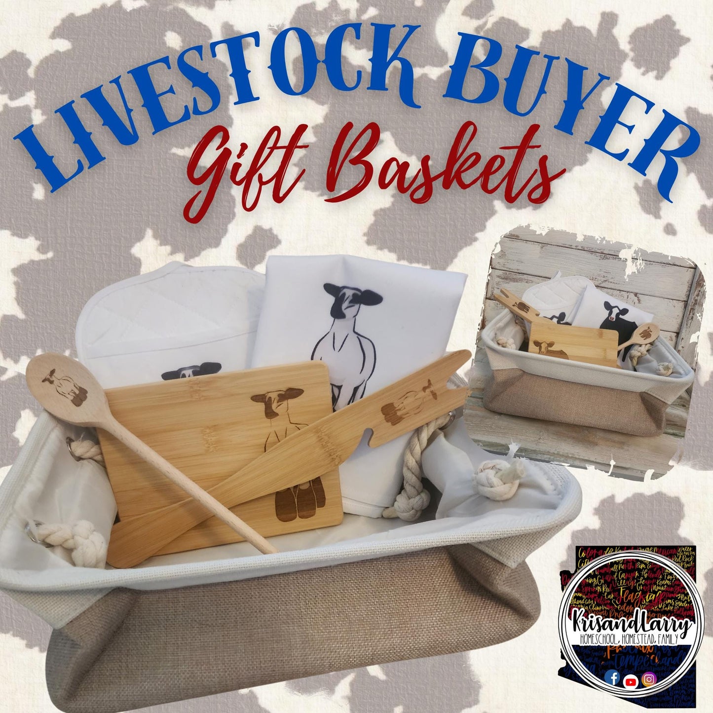 Pre-Made Buyer’s Gift Basket - Small | 4H & FFA Livestock Auction Thank You Gift | Custom Animal Design