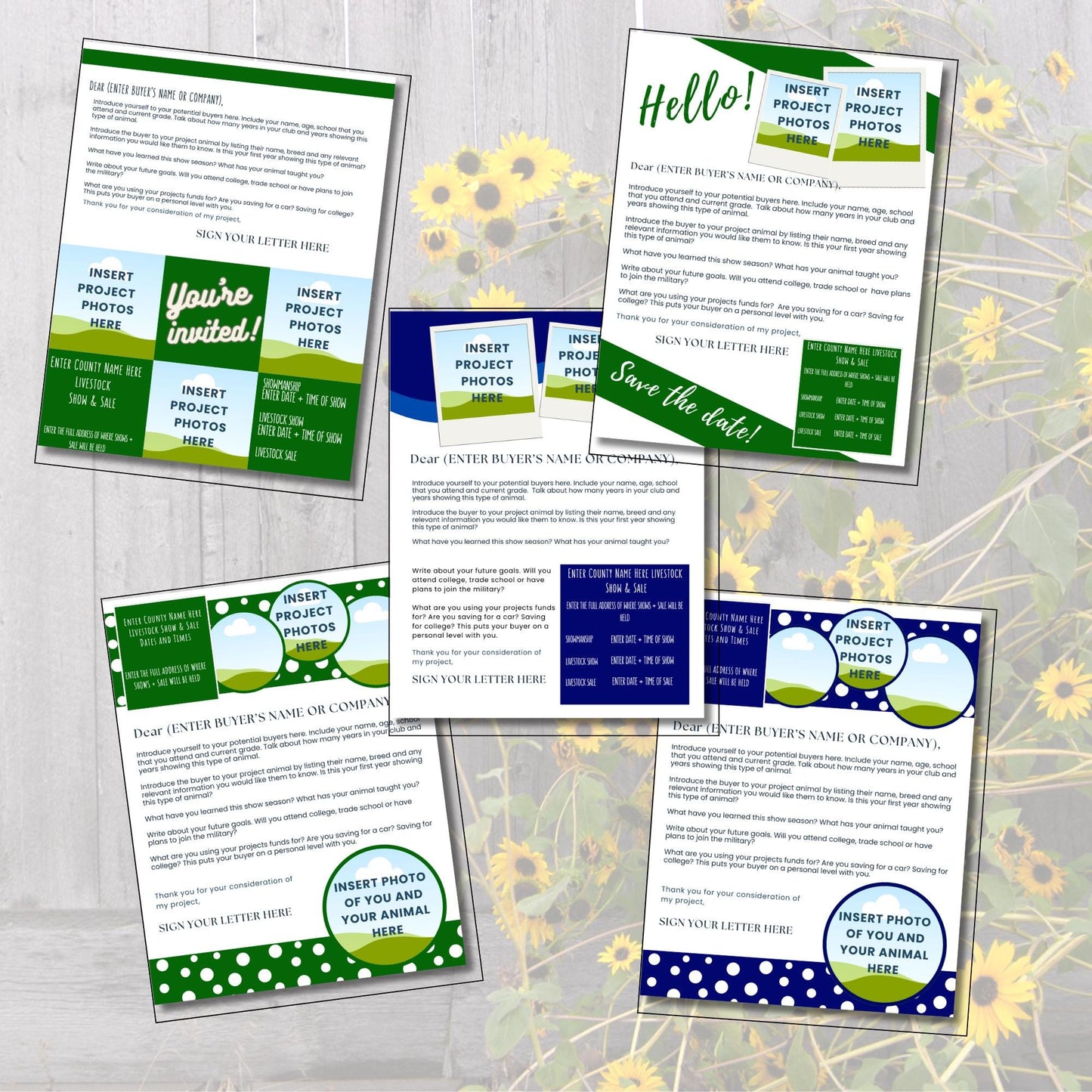 Livestock Buyer Letter Templates | 20 Canva Editable Designs | Customizable Club Outreach Letters for Agriculture Youth