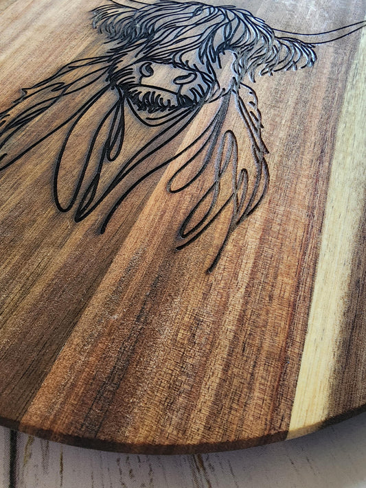 Southwestern Cactus Deviled Egg Board – Acacia Wood Tray – Holds 24 Eggs – Laser-Etched Desert Scene – Charcuterie, Cheese & Cutting Board