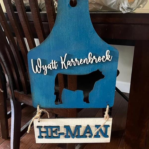 Livestock Stall Sign with Chalkboard Base, 4H FFA, steer stall sign, custom name, lamb sign, market pig stall sign, county fair, market goat