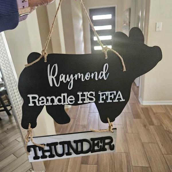 Livestock Stall Sign with Chalkboard Base