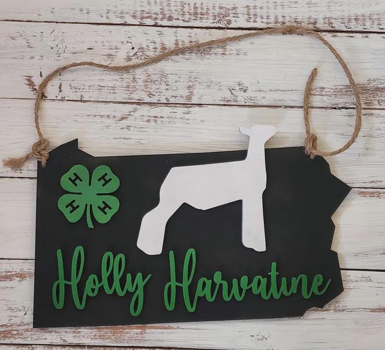 Livestock Stall Sign with Chalkboard Base