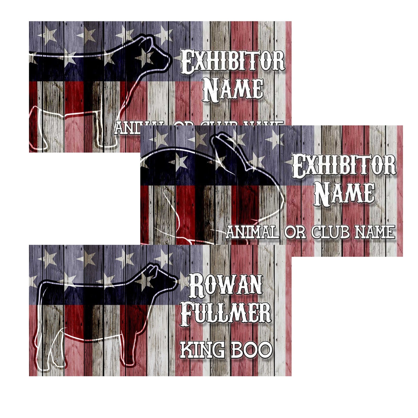 Custom License Plate Stall Sign, Livestock, Goat, Lamb, steer, heifer, pig, turkey, rabbit, chicken, dairy goat