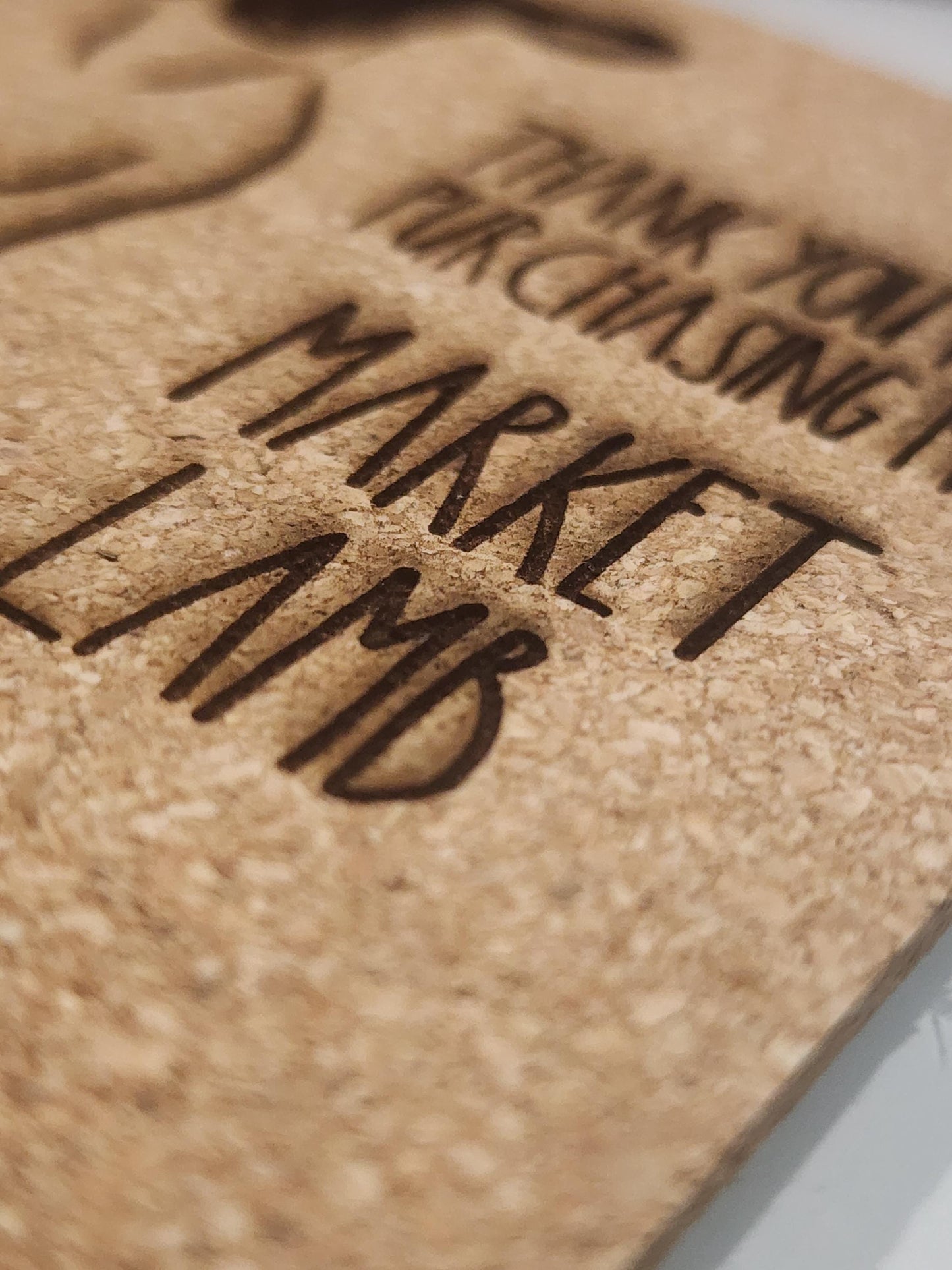Market lamb, buyer's gift, cork coasters, set of 4, same designs. Thank you gift, livestock