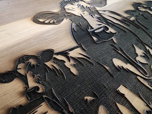 Cow, dairy cow, farm, Acacia Wood Cutting Board, serving platter
