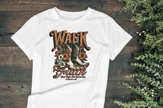 Western style - WALK BY FAITH - Christian Tee-shirt