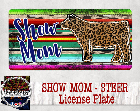 Show Mom Livestock License Plate - steer