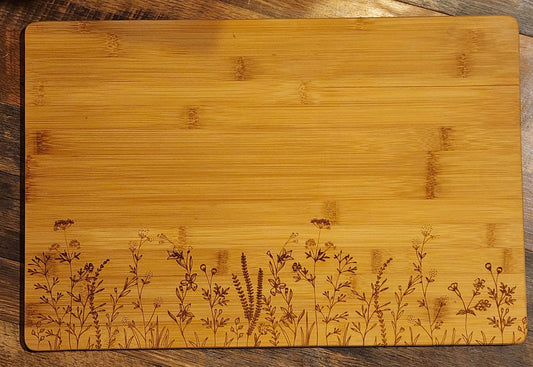 wildflower bamboo cutting board - XLarge