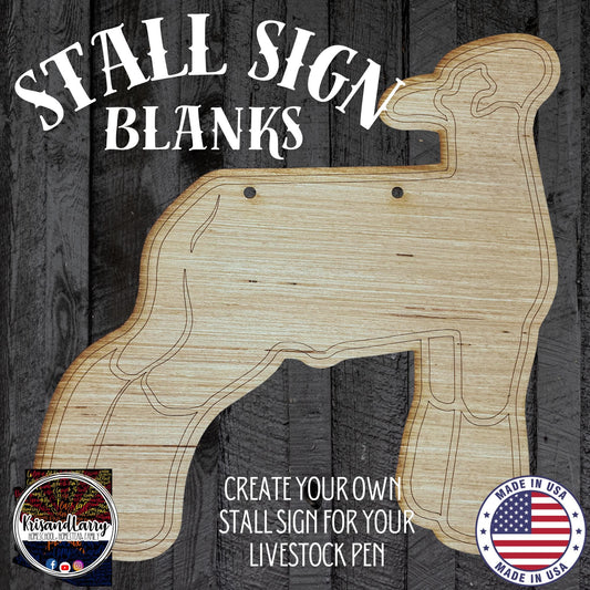 Lamb Wood Stall Sign Blank | Dorper Market Lamb Cutout | DIY Livestock Show Sign for 4H & FFA | Paintable Sheep Decor | Farm Animal Blank