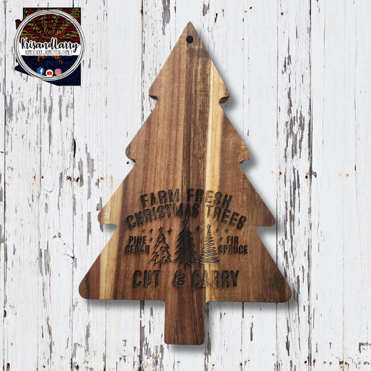 Christmas Tree, pine tree shaped Charcuterie, cutting board, acacia wood, Farm Fresh Trees
