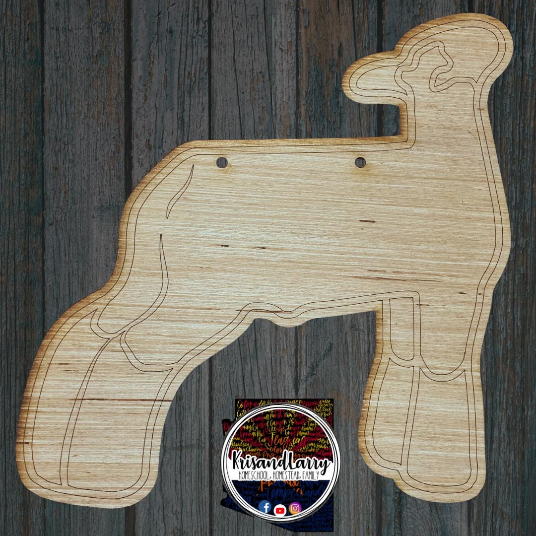 Lamb Wood Stall Sign Blank | Dorper Market Lamb Cutout | DIY Livestock Show Sign for 4H & FFA | Paintable Sheep Decor | Farm Animal Blank