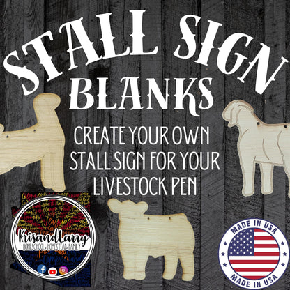 Rear Facing Market Goat Wood Sign Blank | Boer Show Goat Cutout | Animal Shaped DIY Stall Sign for 4H & FFA | Unfinished Paintable Craft