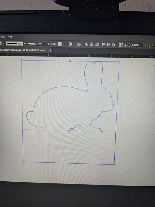 Rabbit with Base Livestock wood sign