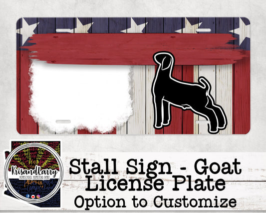 Custom License Plate Stall Sign, Livestock, Goat, Market Goat, Boer