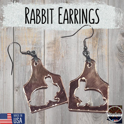 Mirrored Rose Gold Livestock Tag Earrings,  Lightweight Acrylic Jewelry, Show Animal Cutouts, 4H FFA Gift, Steer, Lamb, Pig, Turkey, Chicken