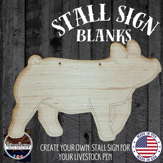 Pig Stall Sign Blank | Ears Up Hog Cutout | Yorkshire, Blue Butt, Hampshire, Berkshire | Livestock DIY Sign for 4H & FFA | Wood Hog Blank