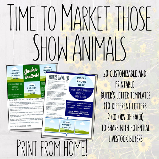 Livestock Buyer Letter Templates | 20 Canva Editable Designs | Customizable Club Outreach Letters for Agriculture Youth