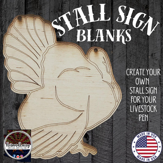 Show Turkey Wood Stall Sign Blank | Market Tom Cutout | Heritage, Broad Breasted White or Bronze | 4H & FFA DIY Livestock Poultry Sign