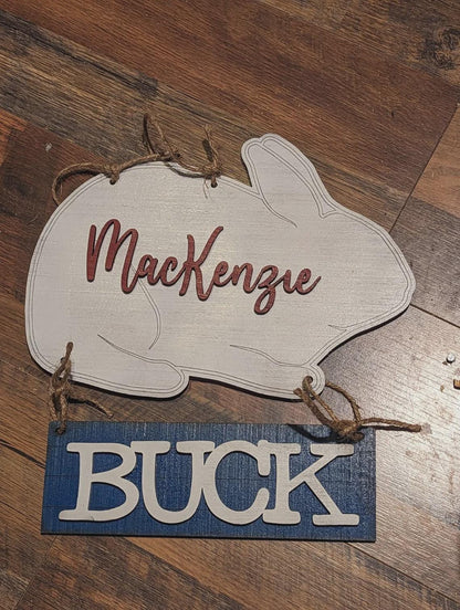 Custom Stall Signs - Cutout, Livestock, Steer, Lamb, Goat, Pig, Swine, Dairy goat, turkey