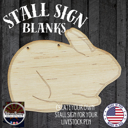 Rabbit Cage Stall Sign Blank | Buck or Doe Wood Cutout | New Zealand, Dutch, Rex, Hotot | DIY Livestock Show Sign for 4H & FFA Market Rabbit