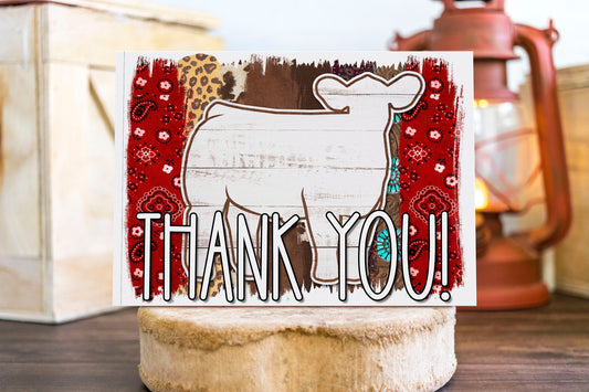 Downloadable THANK YOU card - youth livestock, Steer, Cow, western for buyers