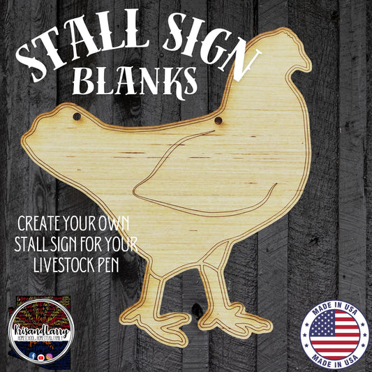 Chicken Cage Sign Blank | Hen or Rooster Wood Stall Cutout | DIY Livestock Show Sign for 4H & FFA | Market Chicken Shape | Farm Animal Decor