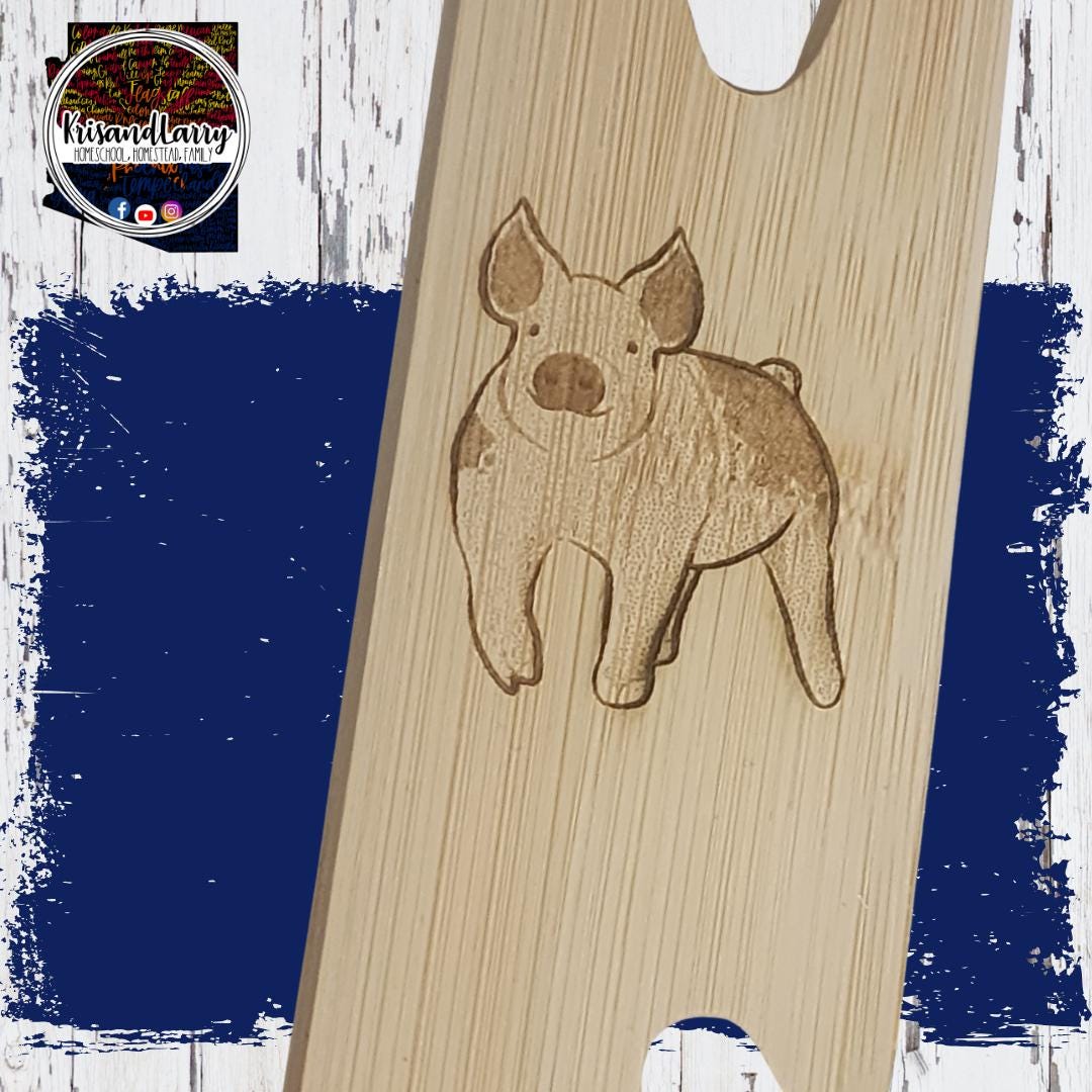Oven Rack Pull - 4-H FFA Buyer Gift – Laser-Etched Bamboo Oven Rack Pull – Livestock Animal Design – Auction Thank You – Market Project Gift