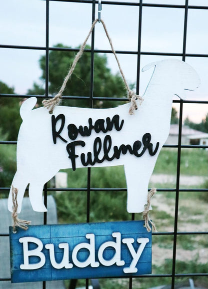Custom Stall Signs - Cutout, Livestock, Steer, Lamb, Goat, Pig, Swine, Dairy goat, turkey