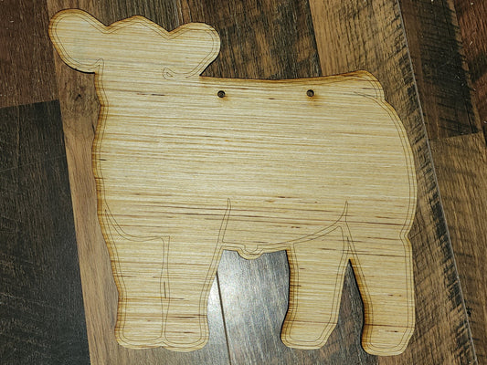 CUSTOM ORDER - WITH Etched Name - Steer Stall Sign blank, facing, angus, hereford, livestock, wood stall blank, steer, cattle, cow,