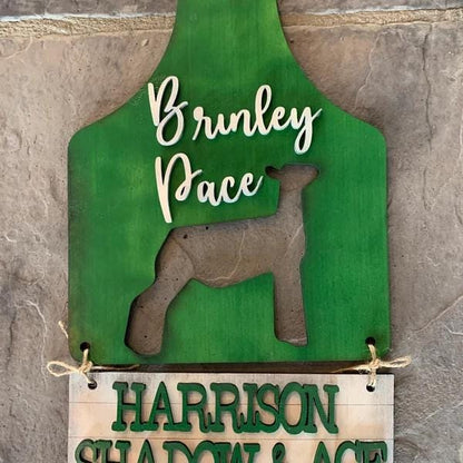 South Carolina Stall Sign – Custom State Shaped Livestock Tag for 4H & FFA – Personalized Barn Sign for Steer, Pig, Goat, Lamb, Turkey