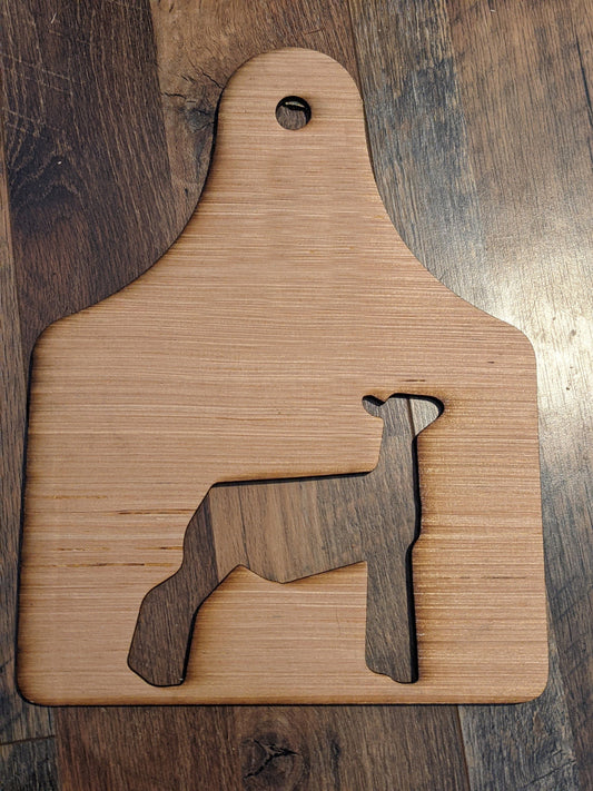 Market Lamb Wood Ear Tag shaped Stall Blank, Cutout show sheep, Sign, livestock