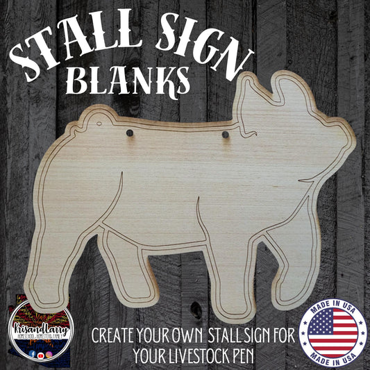 Driving Pig Wood Stall Sign Blank | Barrow or Gilt | Yorkshire, Blue Butt, Hampshire, Berkshire | 4H & FFA Livestock Show DIY Pig Sign