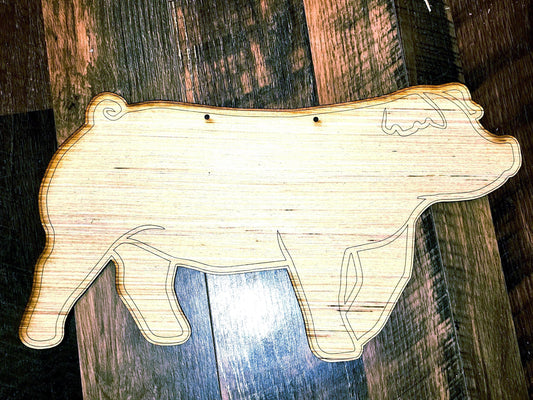 CUSTOM ORDER - WITH Etched Name - Pig Stall Sign blank, ears down, hereford, duroc, ears forward, livestock, wood stall blank, hog, swine,