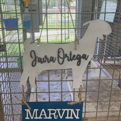 Custom Stall Signs - Cutout, Livestock, Steer, Lamb, Goat, Pig, Swine, Dairy goat, turkey