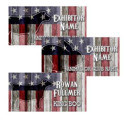 Custom License Plate Stall Sign, Livestock, Goat, Lamb, steer, heifer, pig, turkey, rabbit, chicken, dairy goat