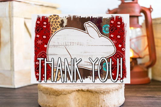 Downloadable THANK YOU card - youth livestock, small stock rabbit, western for buyers